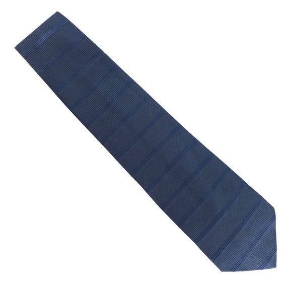 Today's Man Men Necktie 100% Silk Striped Color Blue Size 56x3.5 - NWOT - Picture 1 of 6